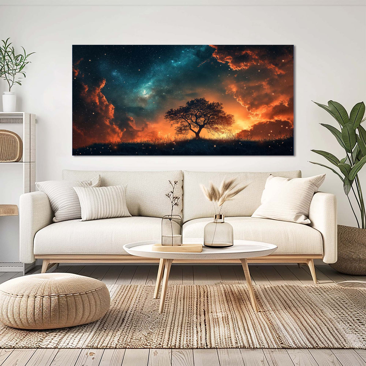 Orange Fantasy Nature Wall Art Modern Canvas Painting Prints Artwork Office Hallway Bedroom Living Room Decor