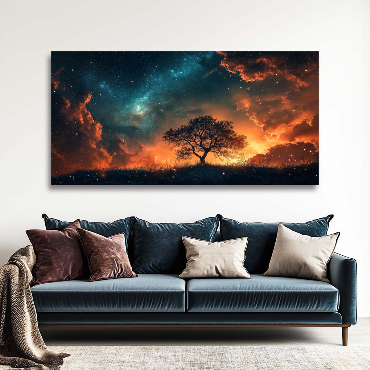 Orange Fantasy Nature Wall Art Modern Canvas Painting Prints Artwork Office Hallway Bedroom Living Room Decor