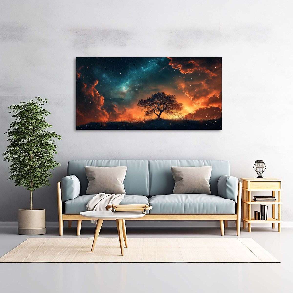 Orange Fantasy Nature Wall Art Modern Canvas Painting Prints Artwork Office Hallway Bedroom Living Room Decor