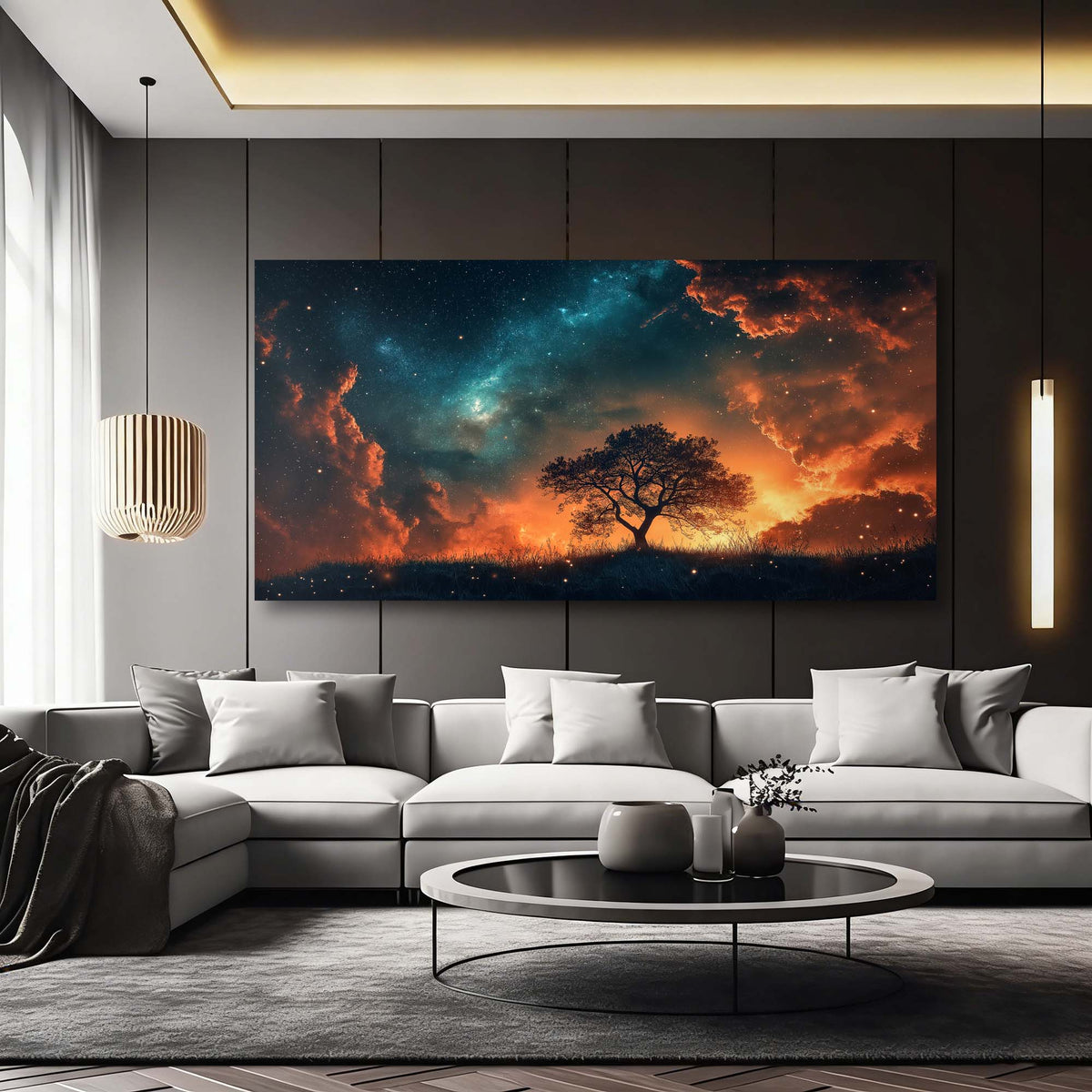 Orange Fantasy Nature Wall Art Modern Canvas Painting Prints Artwork Office Hallway Bedroom Living Room Decor
