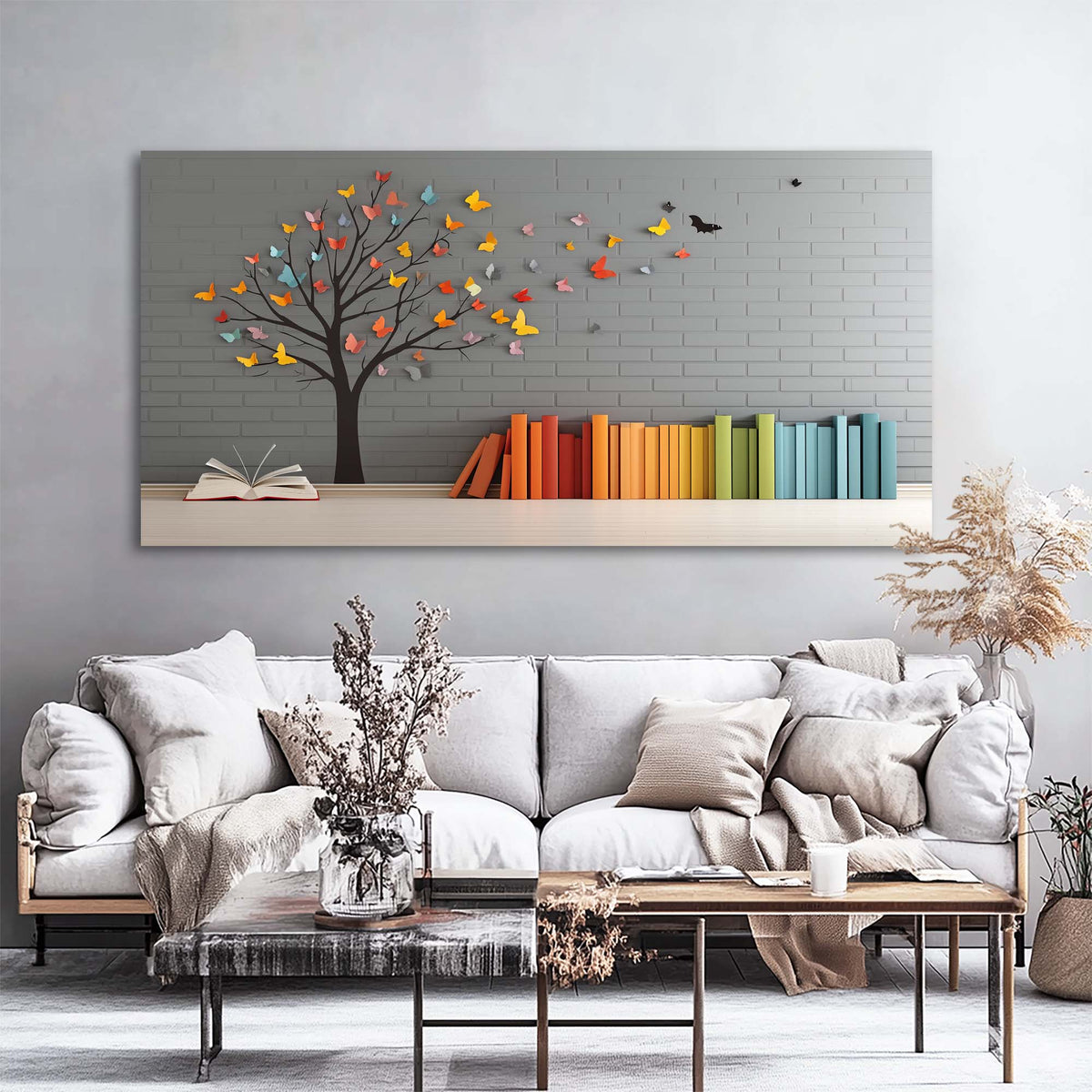 Red Pretty Floral Wall Art for Living Room Canvas Painting Prints Artwork Family Bedroom Office Decor