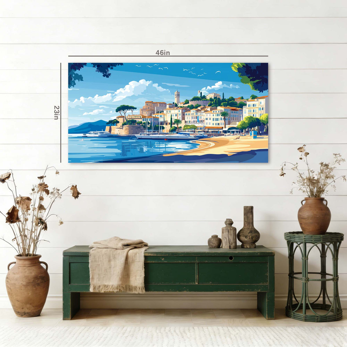 Gold Coastal Nature Wall Art for Living Room Canvas Painting Prints Artwork Family Bedroom Office Decor