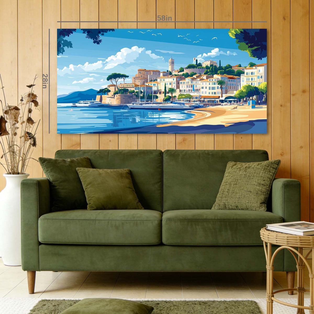 Gold Coastal Nature Wall Art for Living Room Canvas Painting Prints Artwork Family Bedroom Office Decor