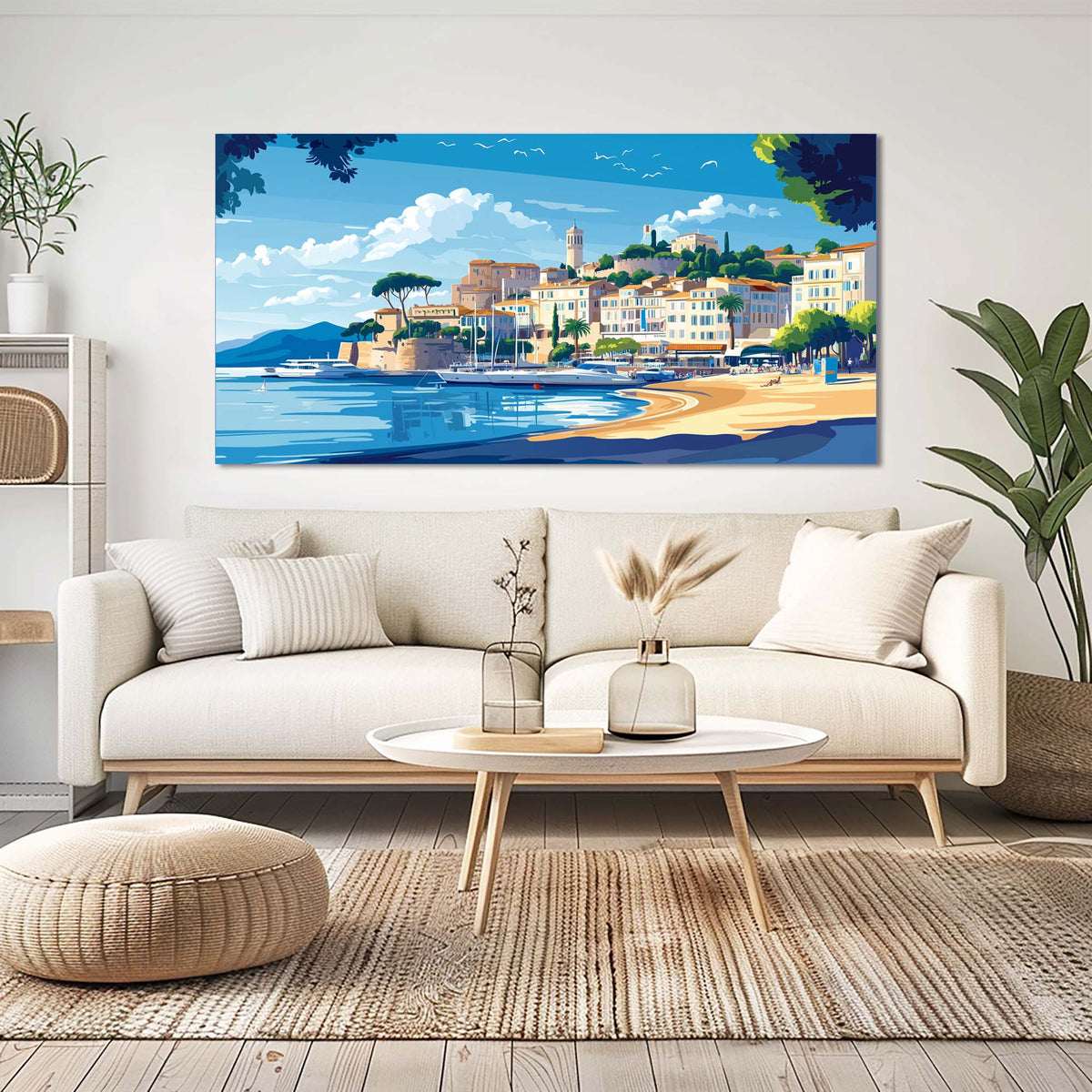 Gold Coastal Nature Wall Art for Living Room Canvas Painting Prints Artwork Family Bedroom Office Decor