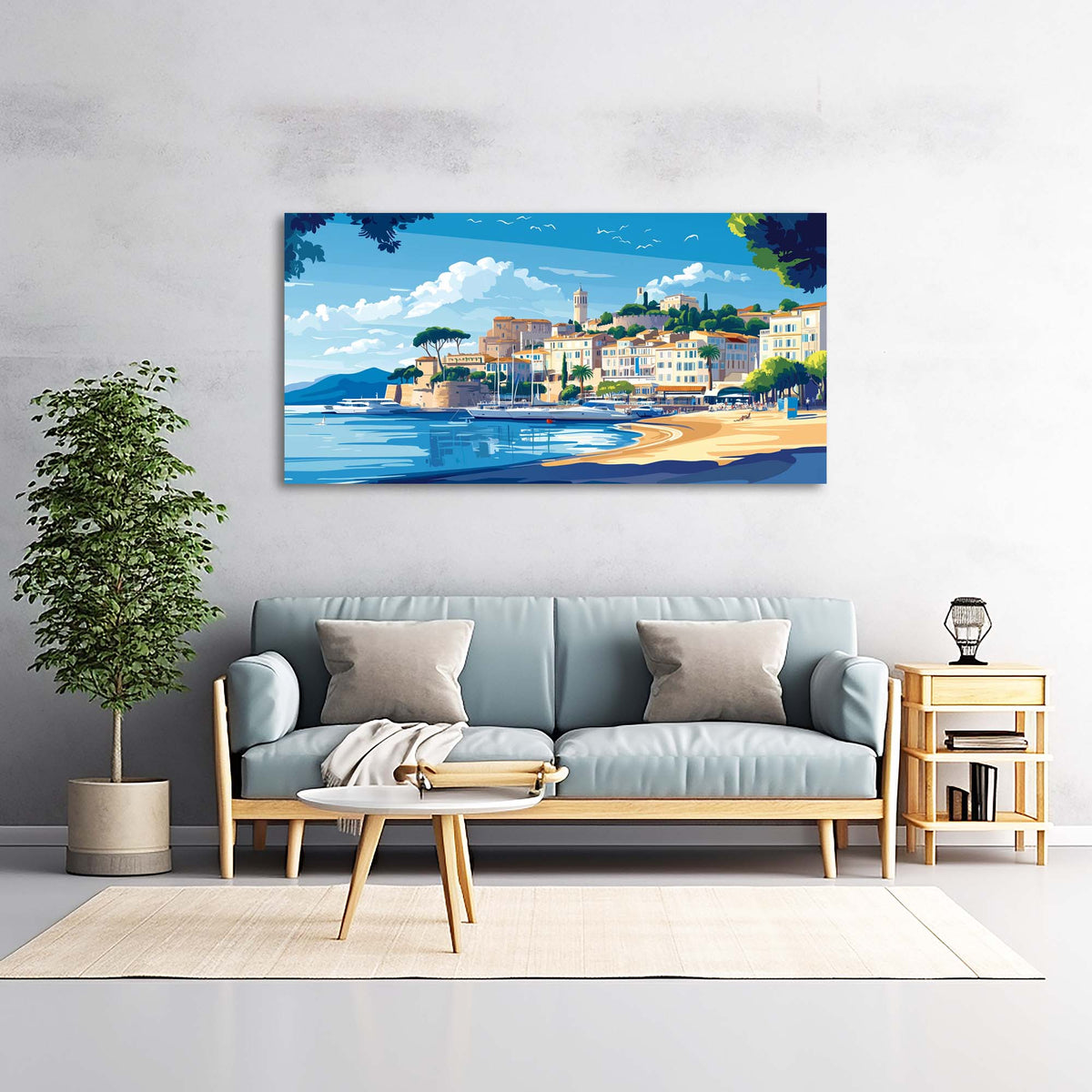 Gold Coastal Nature Wall Art for Living Room Canvas Painting Prints Artwork Family Bedroom Office Decor