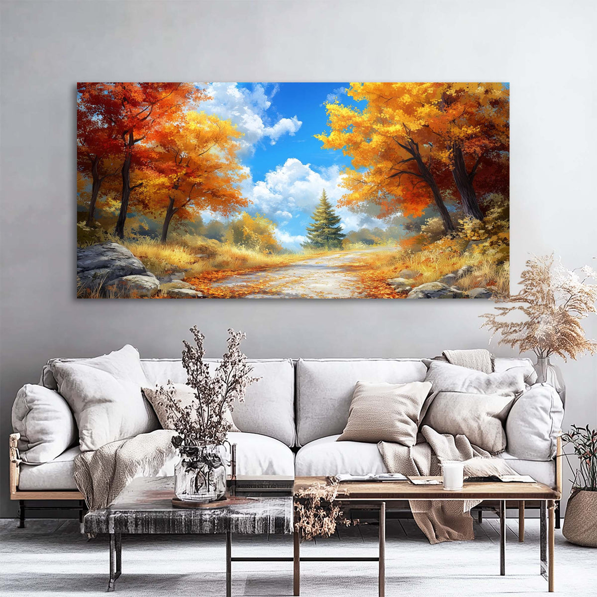 Blue Pretty Nature Wall Art for Living Room Canvas Painting Prints Artwork Family Bedroom Office Decor
