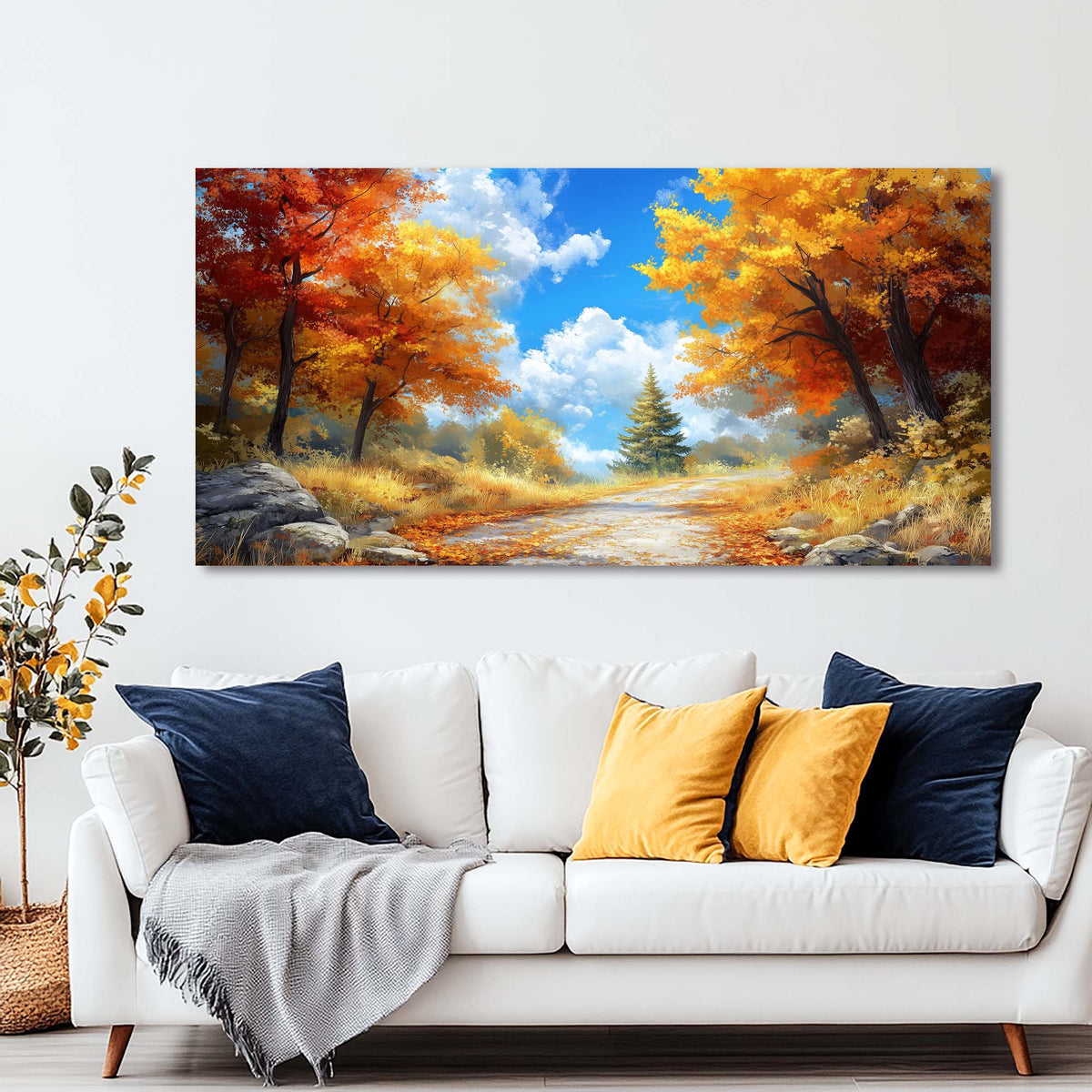 Blue Pretty Nature Wall Art for Living Room Canvas Painting Prints Artwork Family Bedroom Office Decor