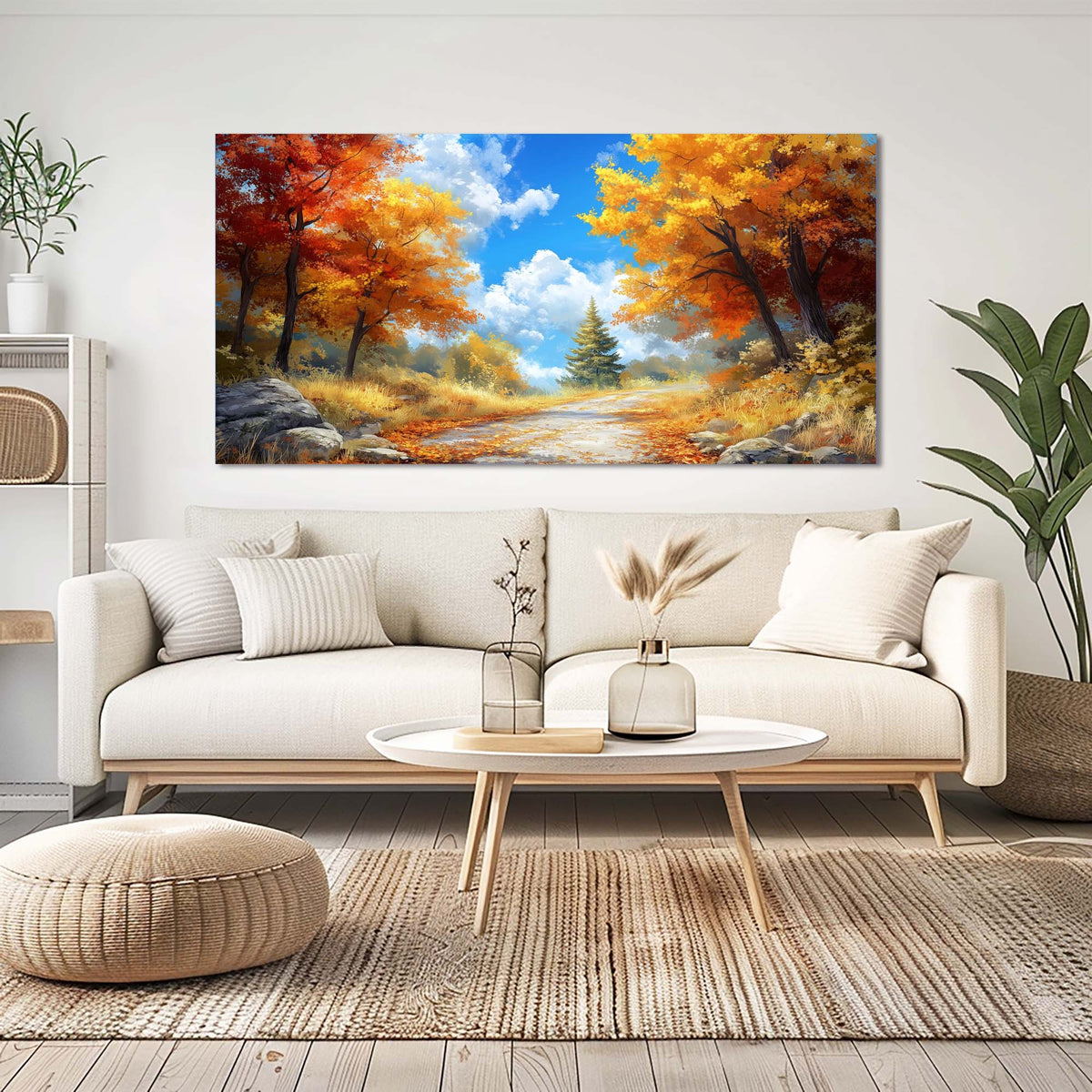 Blue Pretty Nature Wall Art for Living Room Canvas Painting Prints Artwork Family Bedroom Office Decor