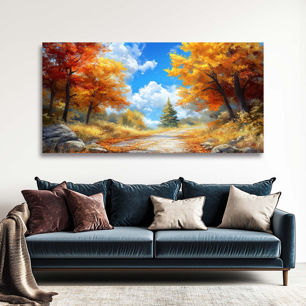 Blue Pretty Nature Wall Art for Living Room Canvas Painting Prints Artwork Family Bedroom Office Decor