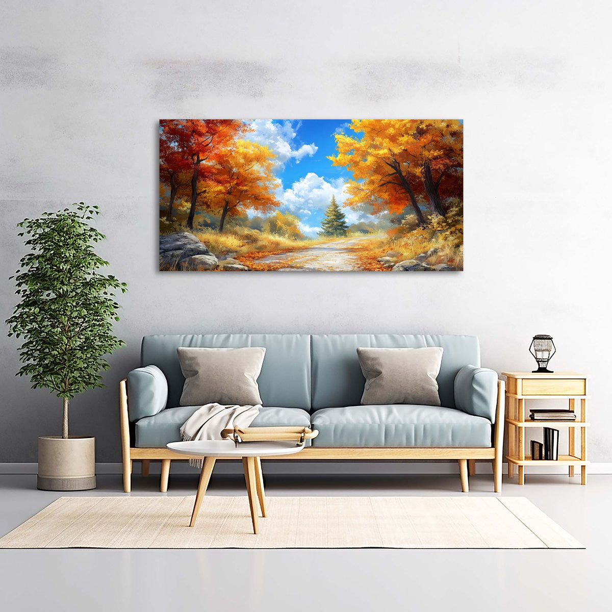 Blue Pretty Nature Wall Art for Living Room Canvas Painting Prints Artwork Family Bedroom Office Decor