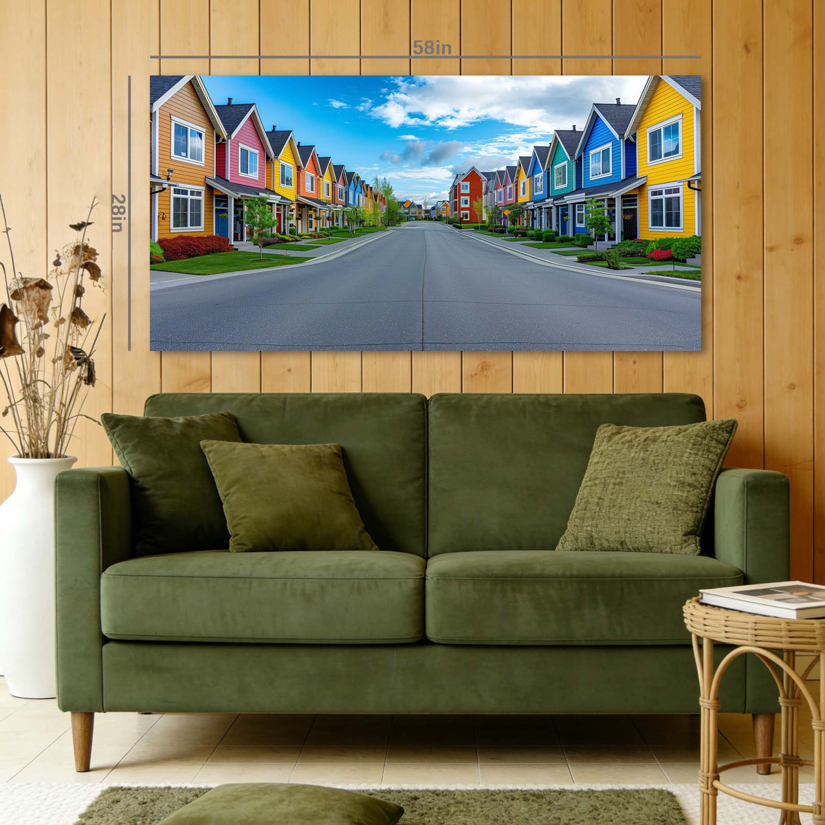 Yellow Pretty Fairytale Wall Art for Living Room Canvas Painting Prints Artwork Family Bedroom Office Decor