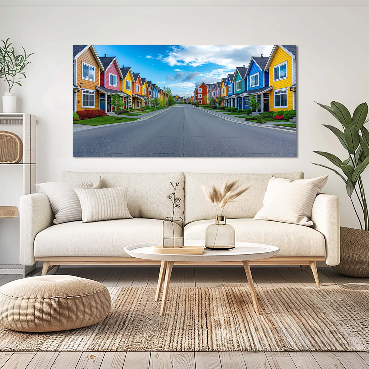 Yellow Pretty Fairytale Wall Art for Living Room Canvas Painting Prints Artwork Family Bedroom Office Decor