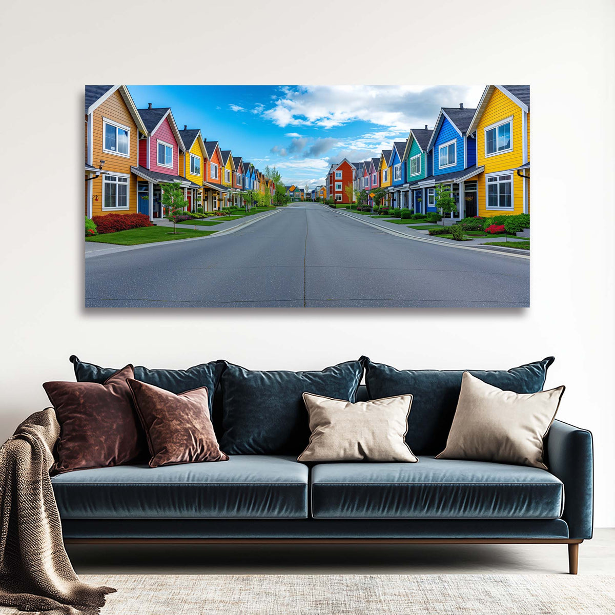 Yellow Pretty Fairytale Wall Art for Living Room Canvas Painting Prints Artwork Family Bedroom Office Decor