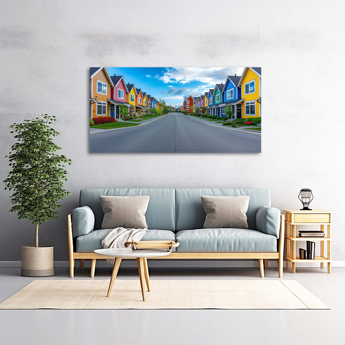 Yellow Pretty Fairytale Wall Art for Living Room Canvas Painting Prints Artwork Family Bedroom Office Decor