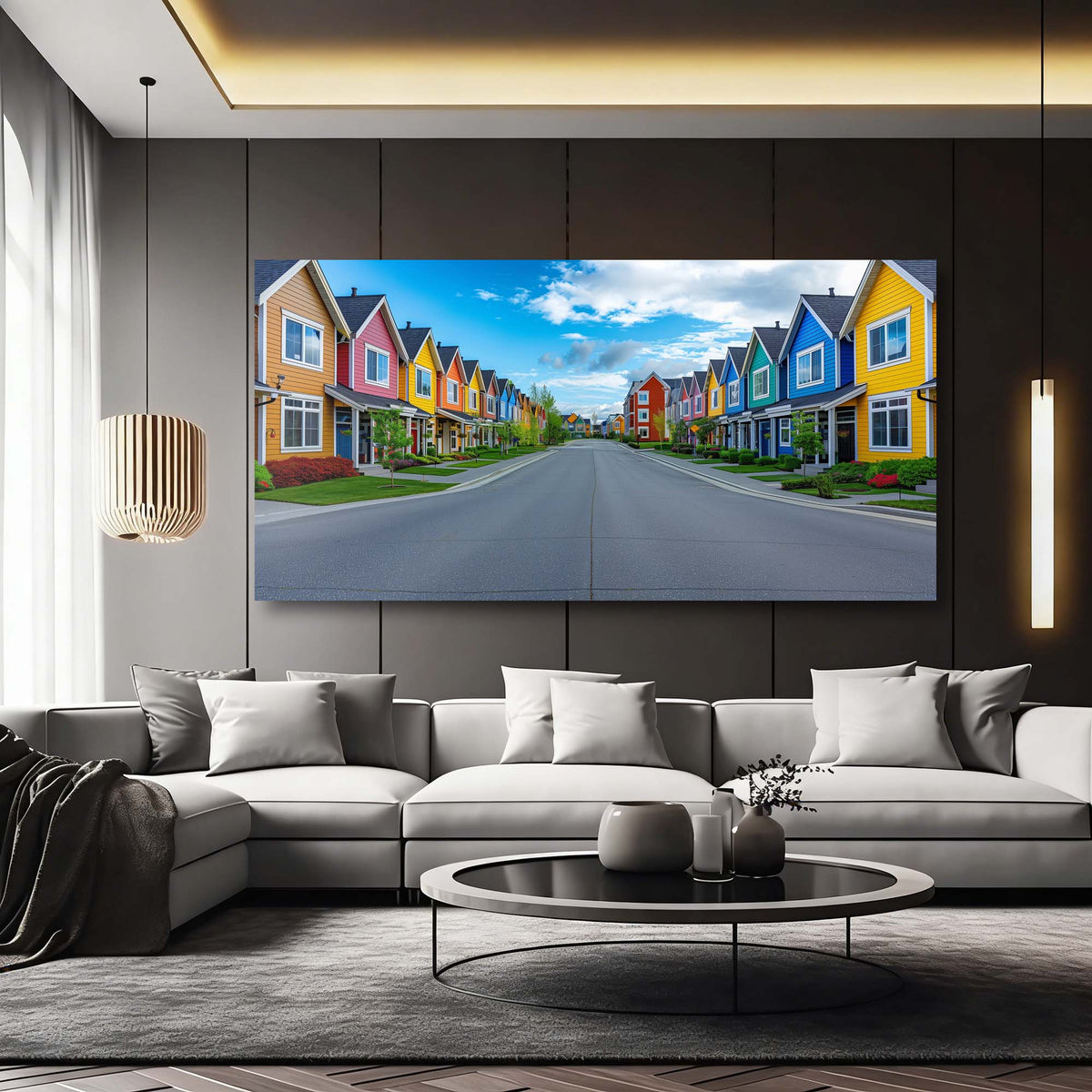 Yellow Pretty Fairytale Wall Art for Living Room Canvas Painting Prints Artwork Family Bedroom Office Decor