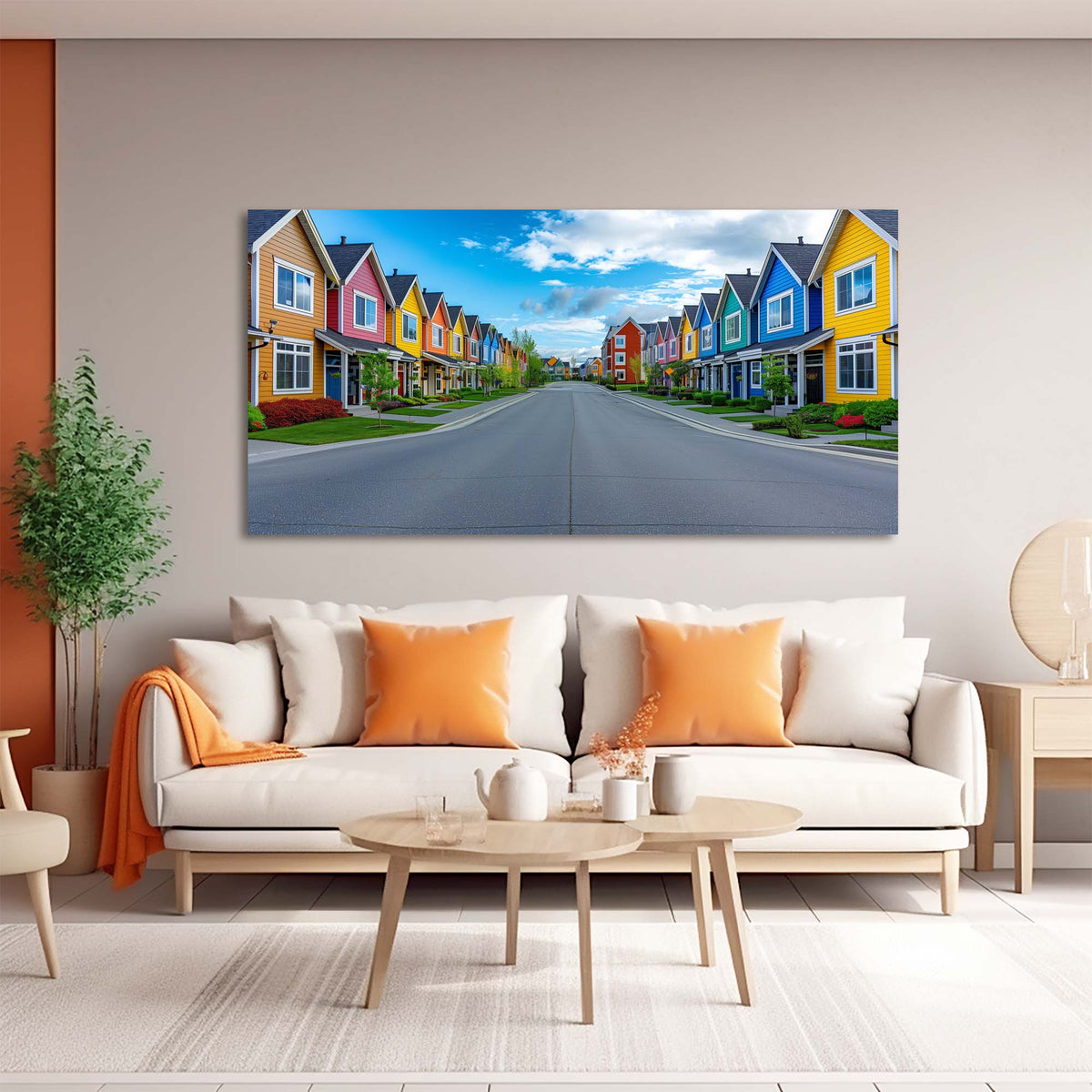 Yellow Pretty Fairytale Wall Art for Living Room Canvas Painting Prints Artwork Family Bedroom Office Decor