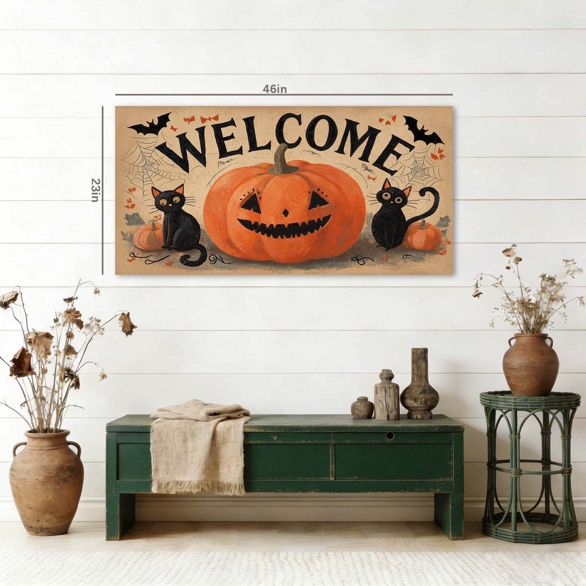 Black Vintage Horror Wall Art Canvas Painting Prints Artwor Office Bedroom Living Room Decor