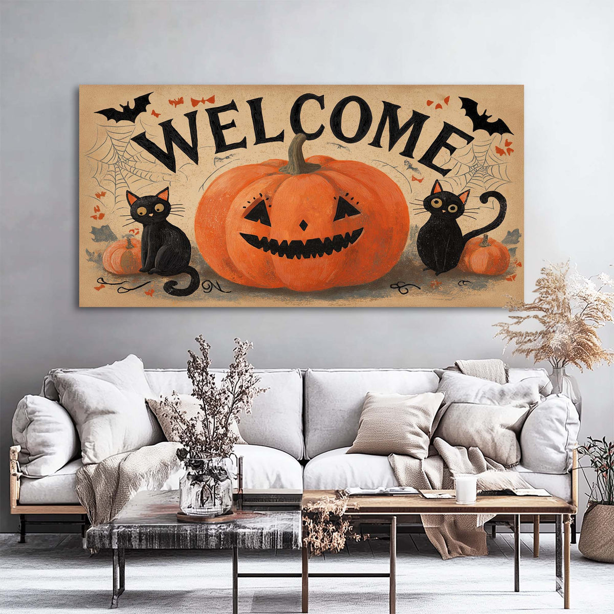 Black Vintage Horror Wall Art Canvas Painting Prints Artwor Office Bedroom Living Room Decor