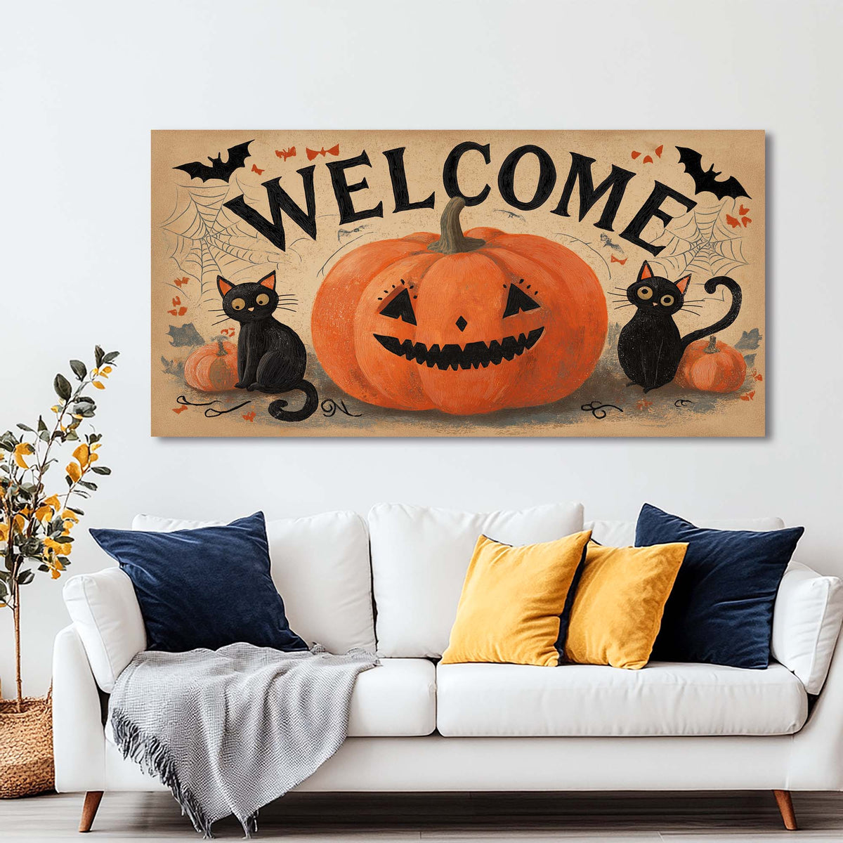 Black Vintage Horror Wall Art Canvas Painting Prints Artwor Office Bedroom Living Room Decor