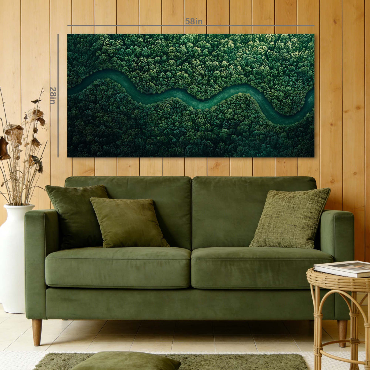 Green Nature Wall Art for Living Room Canvas Painting Prints Art Deco Artwork Office Bedroom Decor