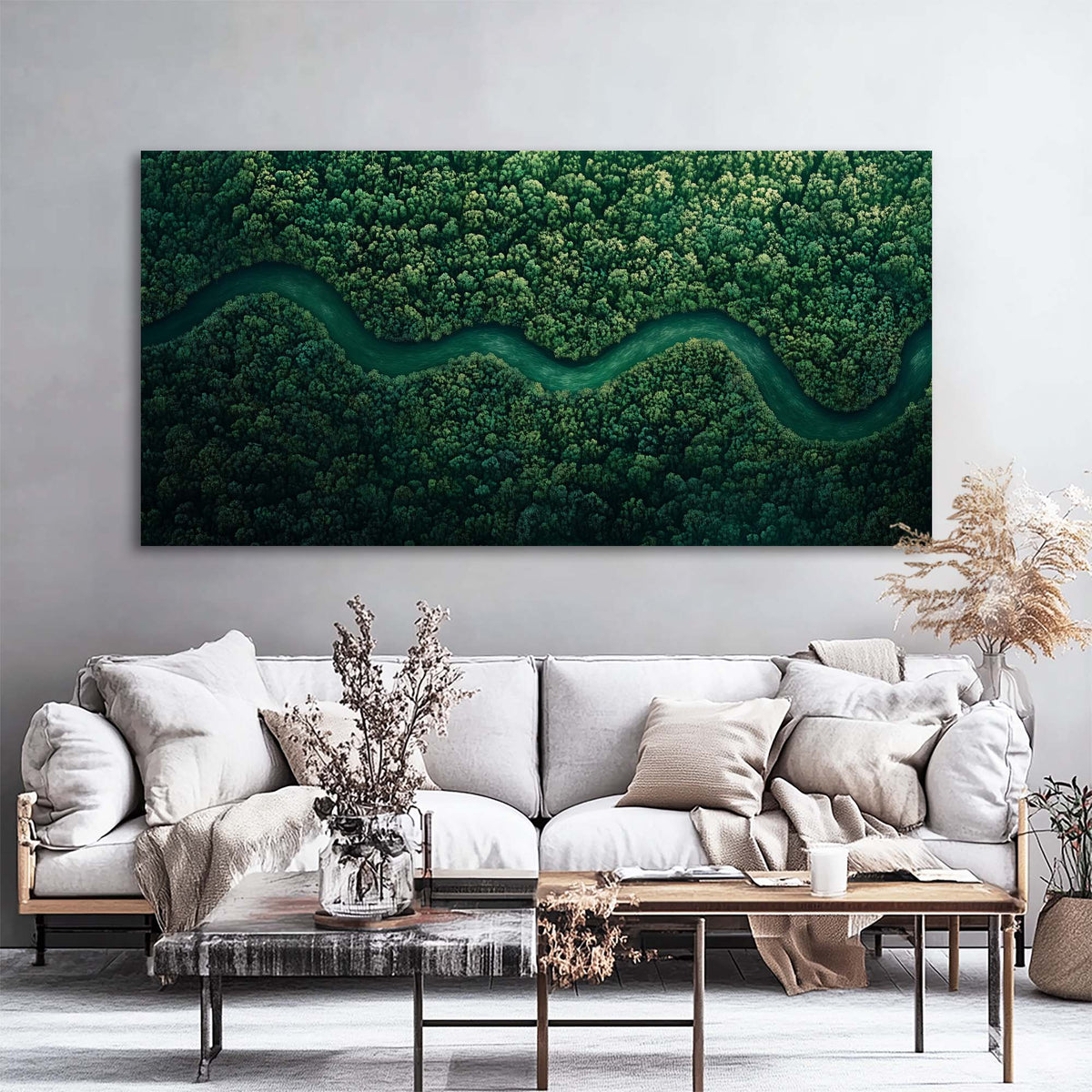 Green Nature Wall Art for Living Room Canvas Painting Prints Art Deco Artwork Office Bedroom Decor