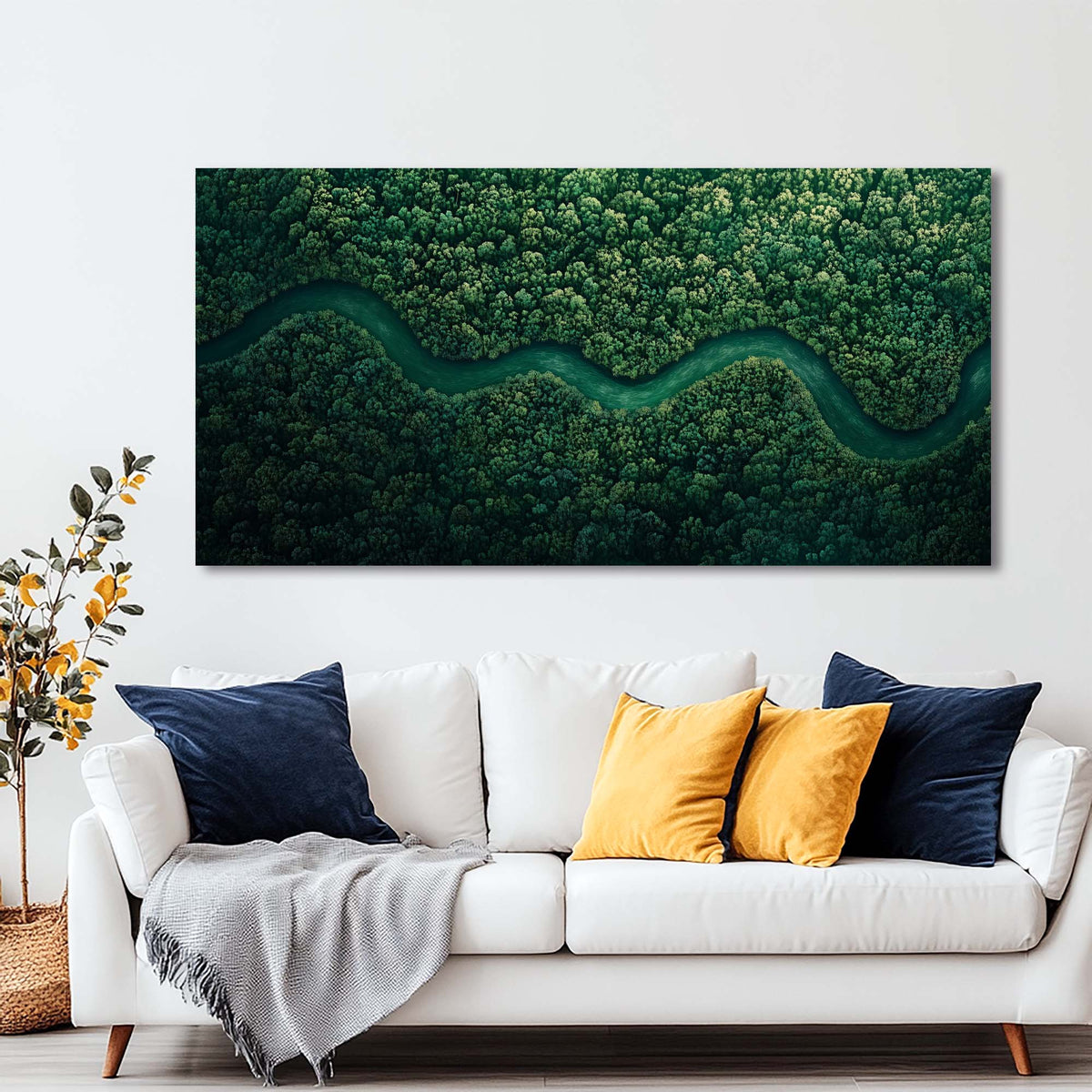 Green Nature Wall Art for Living Room Canvas Painting Prints Art Deco Artwork Office Bedroom Decor