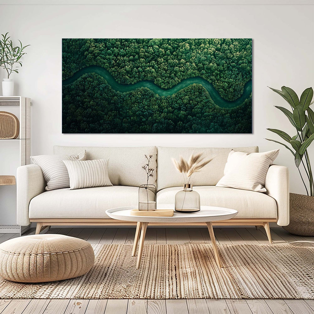 Green Nature Wall Art for Living Room Canvas Painting Prints Art Deco Artwork Office Bedroom Decor