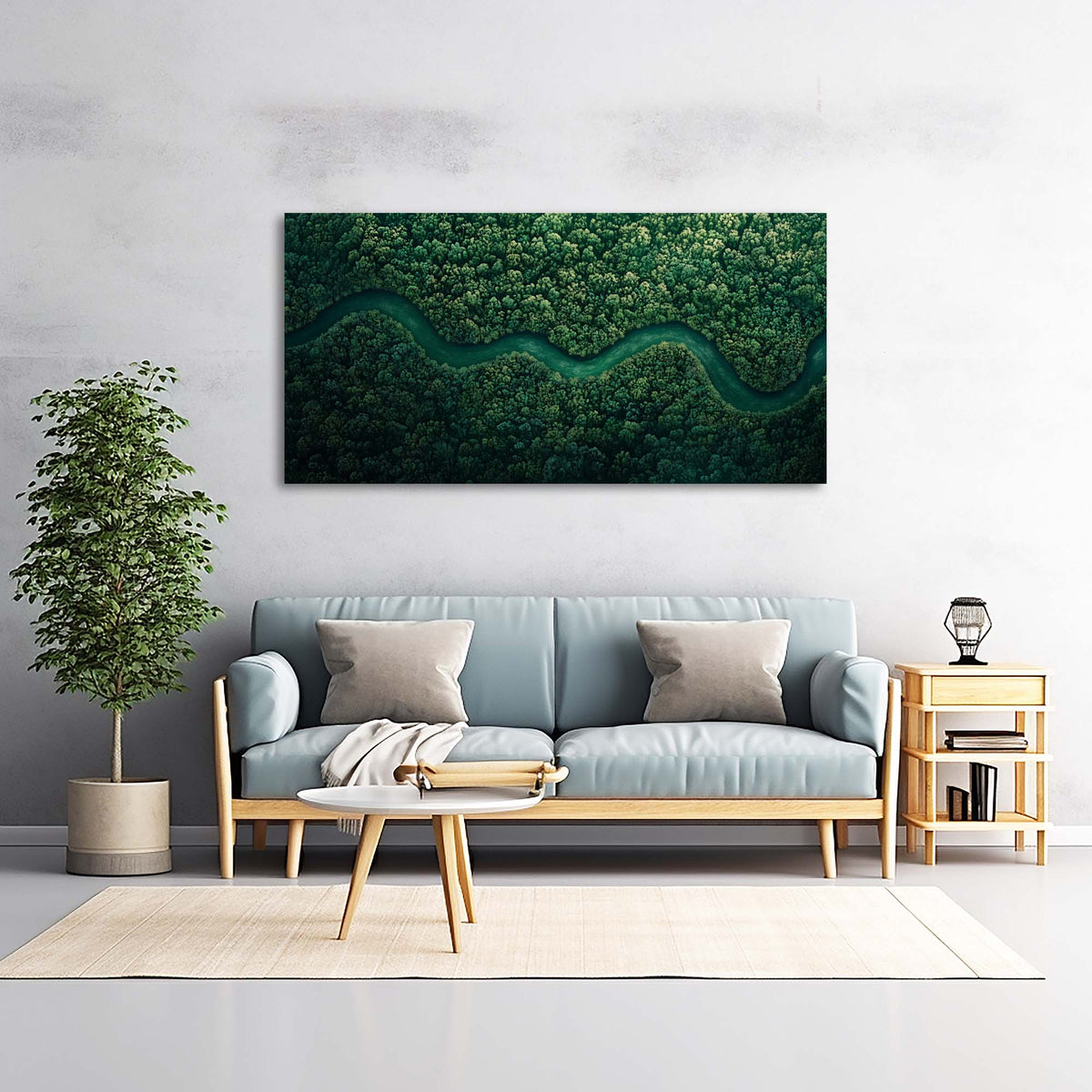 Green Nature Wall Art for Living Room Canvas Painting Prints Art Deco Artwork Office Bedroom Decor