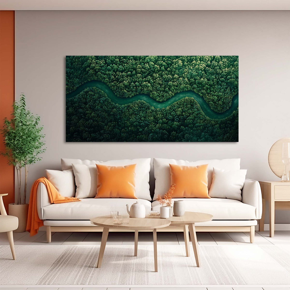 Green Nature Wall Art for Living Room Canvas Painting Prints Art Deco Artwork Office Bedroom Decor