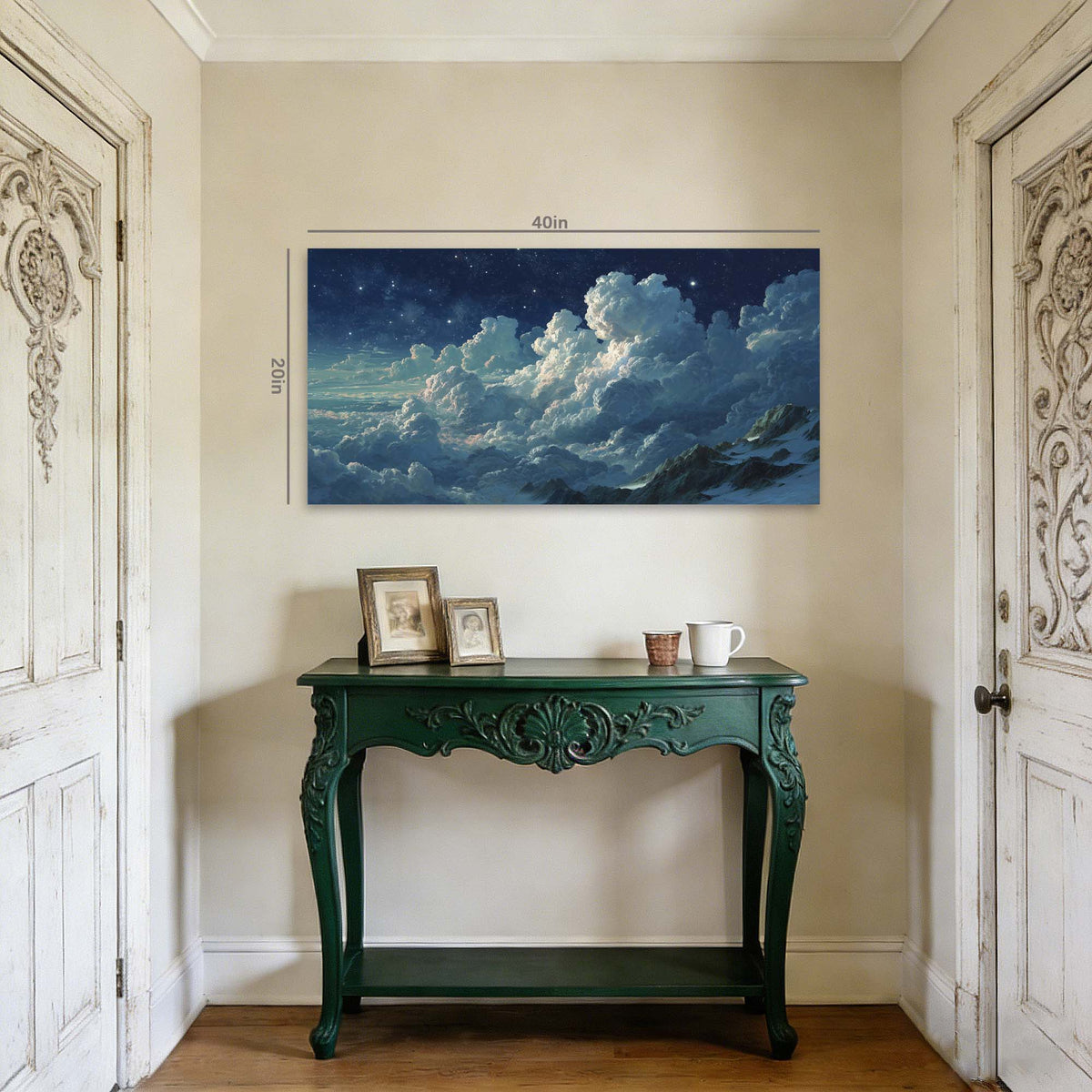 Navy Blue Nature Wall Art for Living Room Canvas Painting Prints Art Deco Artwork Office Bedroom Decor