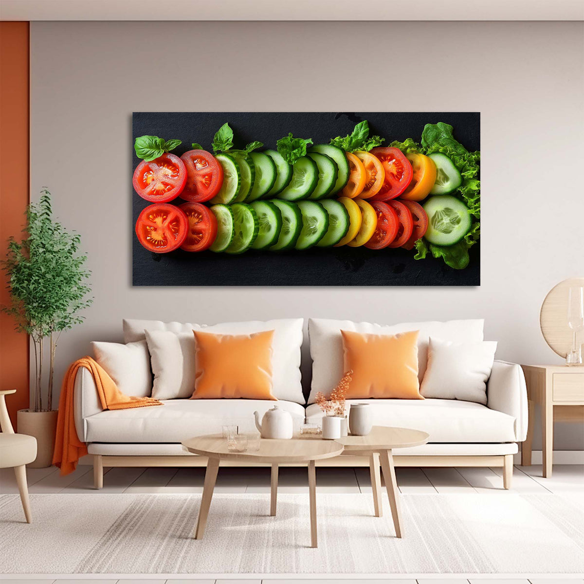 Orange Nature Wall Art for Living Room Canvas Painting Prints Art Deco Artwork Office Bedroom Decor