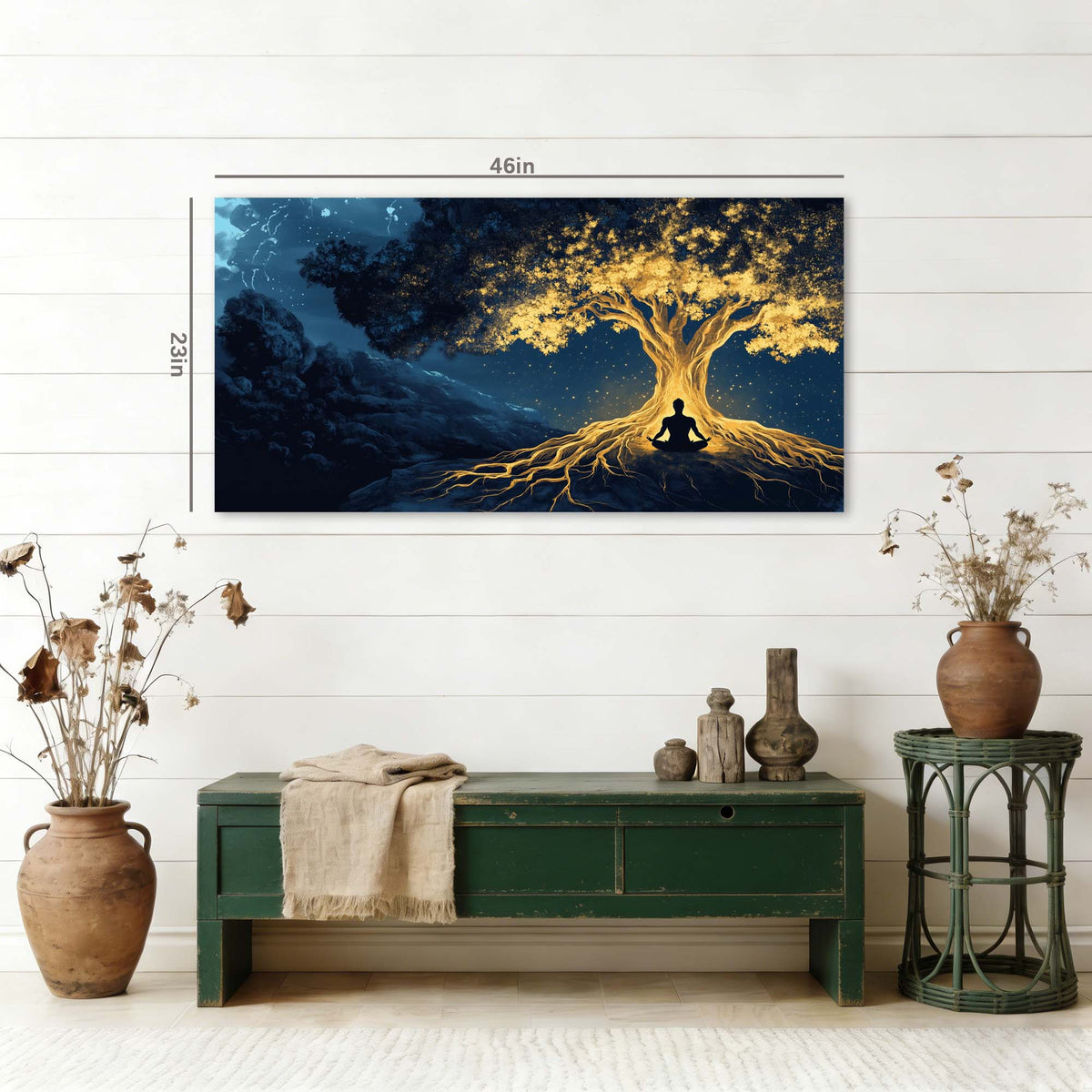Navy Blue Nature Wall Art Paintings Print Canvas Painting Prints Modern Artwork Office Living Room Over the Couch Bedroom Decor