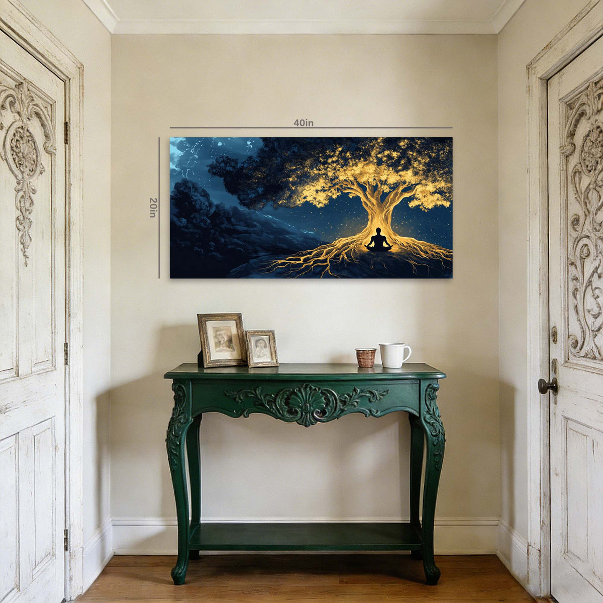 Navy Blue Nature Wall Art Paintings Print Canvas Painting Prints Modern Artwork Office Living Room Over the Couch Bedroom Decor