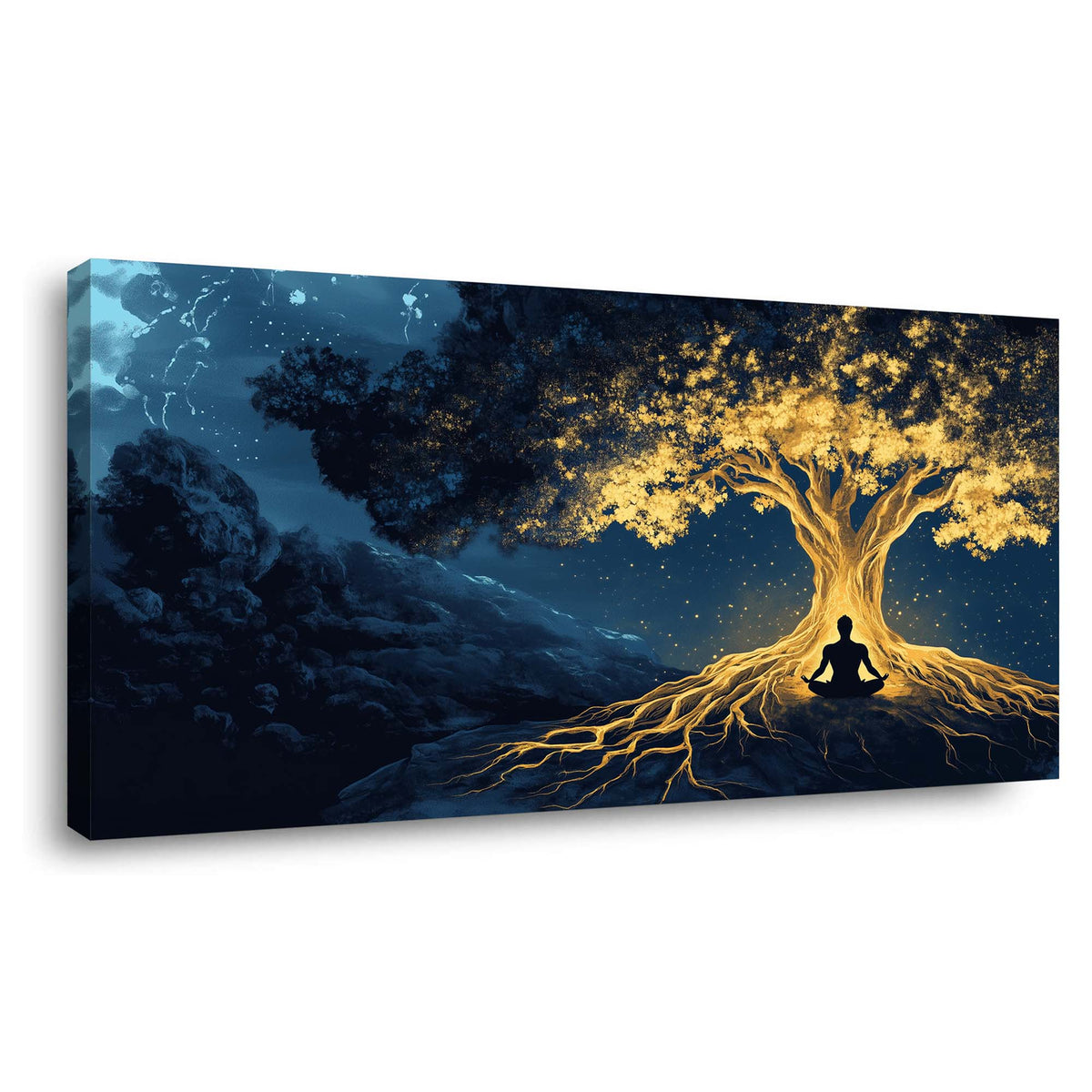 Navy Blue Nature Wall Art Paintings Print Canvas Painting Prints Modern Artwork Office Living Room Over the Couch Bedroom Decor