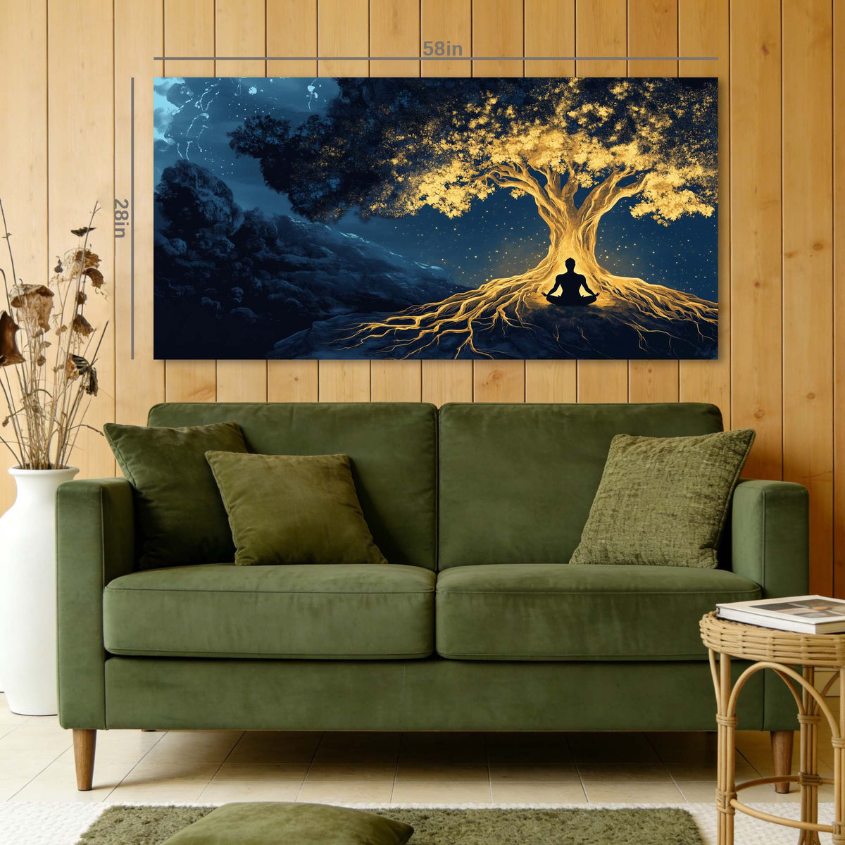 Navy Blue Nature Wall Art Paintings Print Canvas Painting Prints Modern Artwork Office Living Room Over the Couch Bedroom Decor