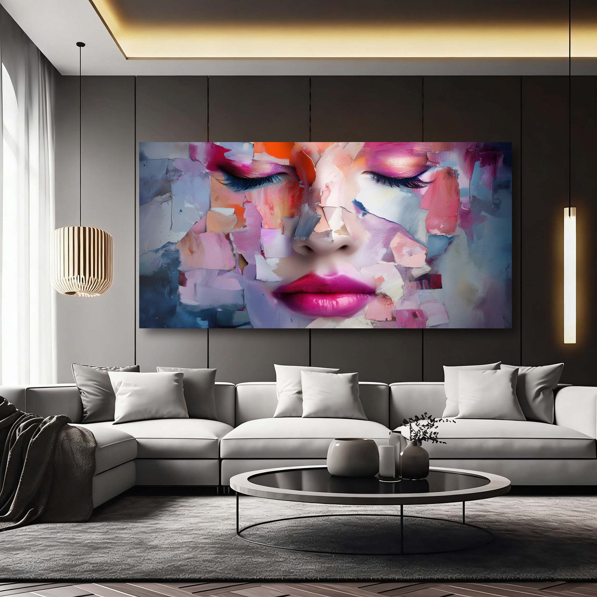 White Abstract Abstract Wall Art Art Deco Painting Prints Canvas Artwork Living Room Family Bedroom Office Decor