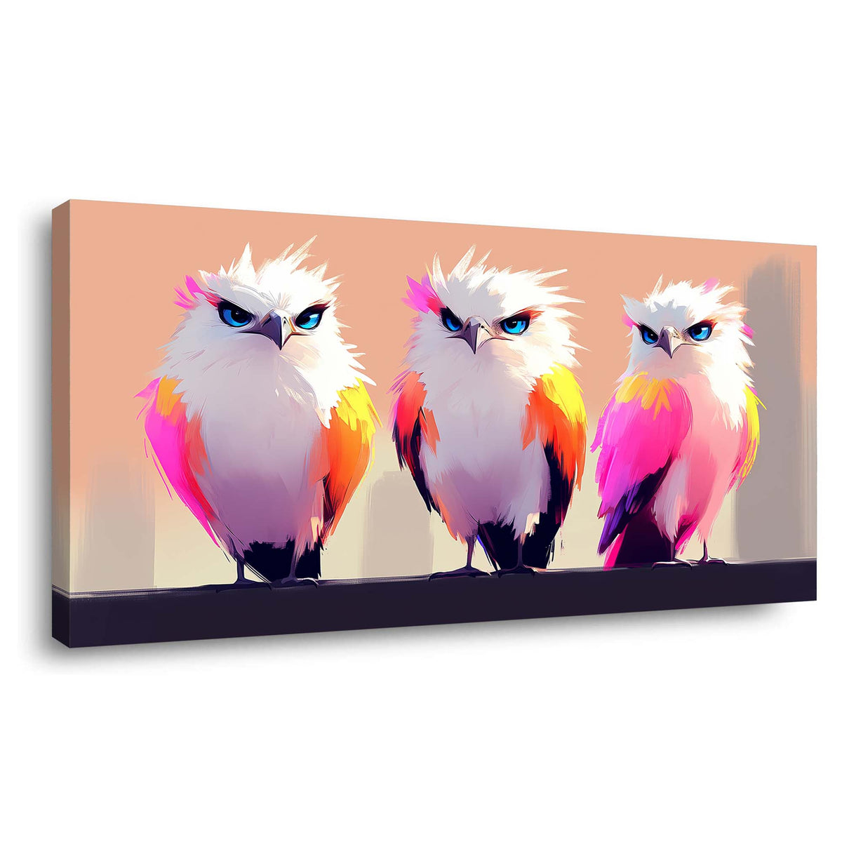 Pink Fantasy Birds Canvas Wall Art for Living Room Prints Artwork Bedroom Office Decor