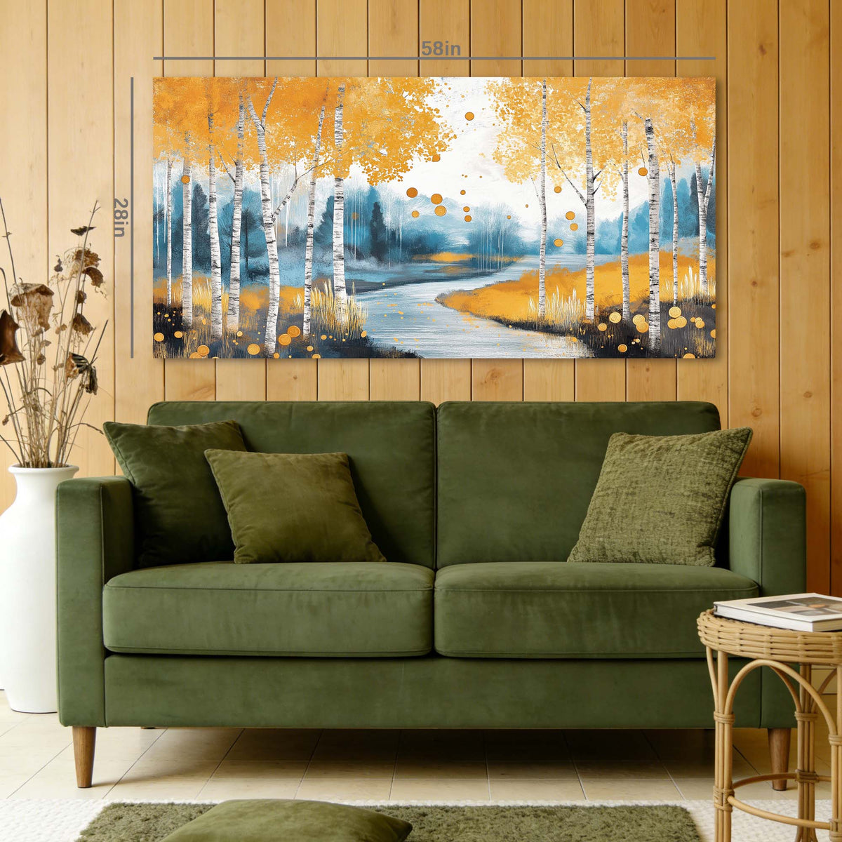 Gold Fantasy Nature Wall Art for Living Room Canvas Painting Prints Artwork Family Bedroom Office Decor