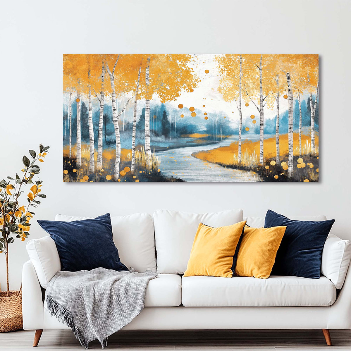 Gold Fantasy Nature Wall Art for Living Room Canvas Painting Prints Artwork Family Bedroom Office Decor