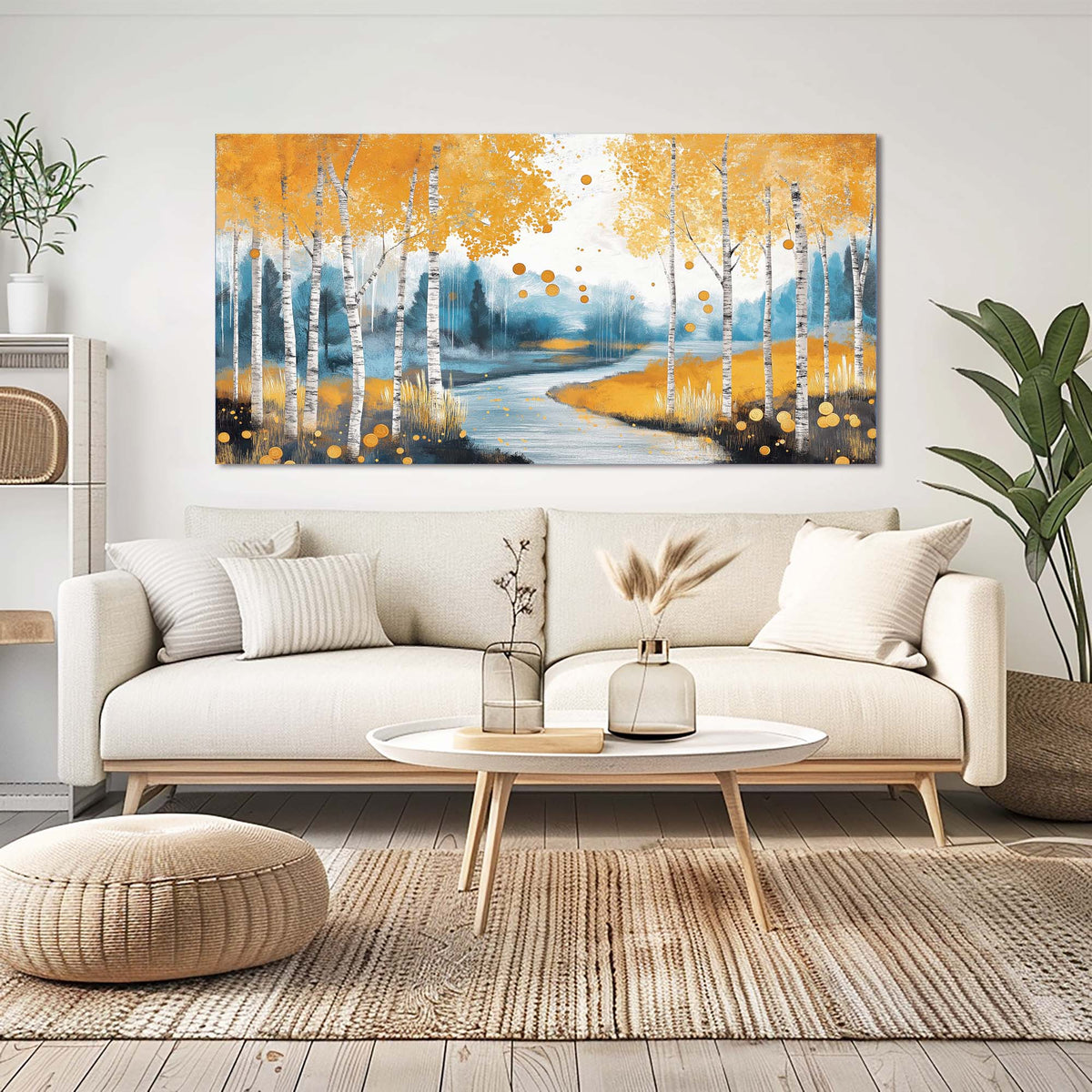 Gold Fantasy Nature Wall Art for Living Room Canvas Painting Prints Artwork Family Bedroom Office Decor