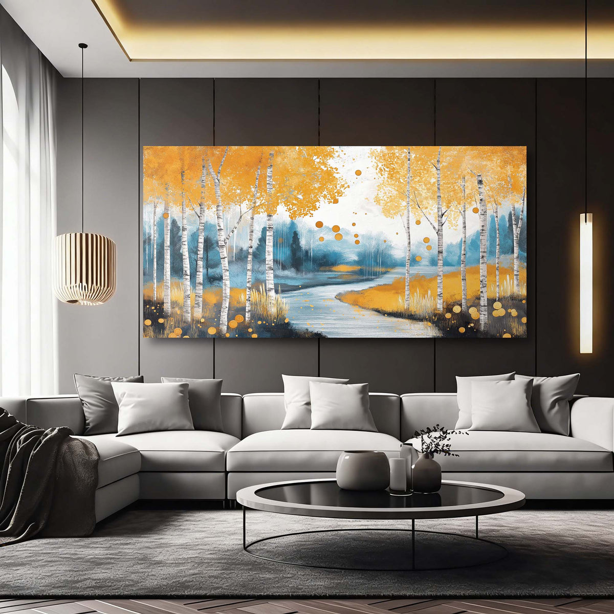 Gold Fantasy Nature Wall Art for Living Room Canvas Painting Prints Artwork Family Bedroom Office Decor