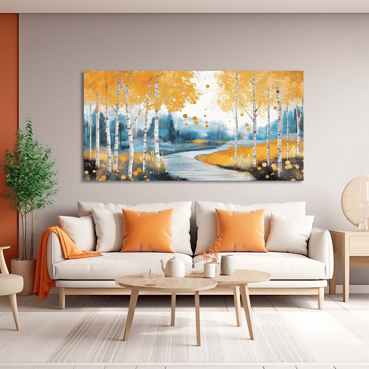 Gold Fantasy Nature Wall Art for Living Room Canvas Painting Prints Artwork Family Bedroom Office Decor