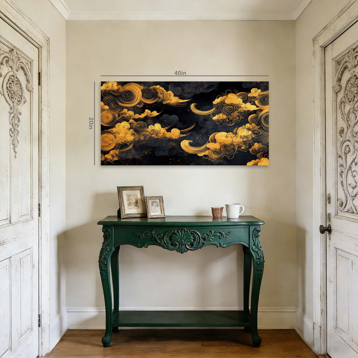 Gold Oriental Abstract Wall Art Canvas Painting Prints Artwor Office Bedroom Living Room Decor
