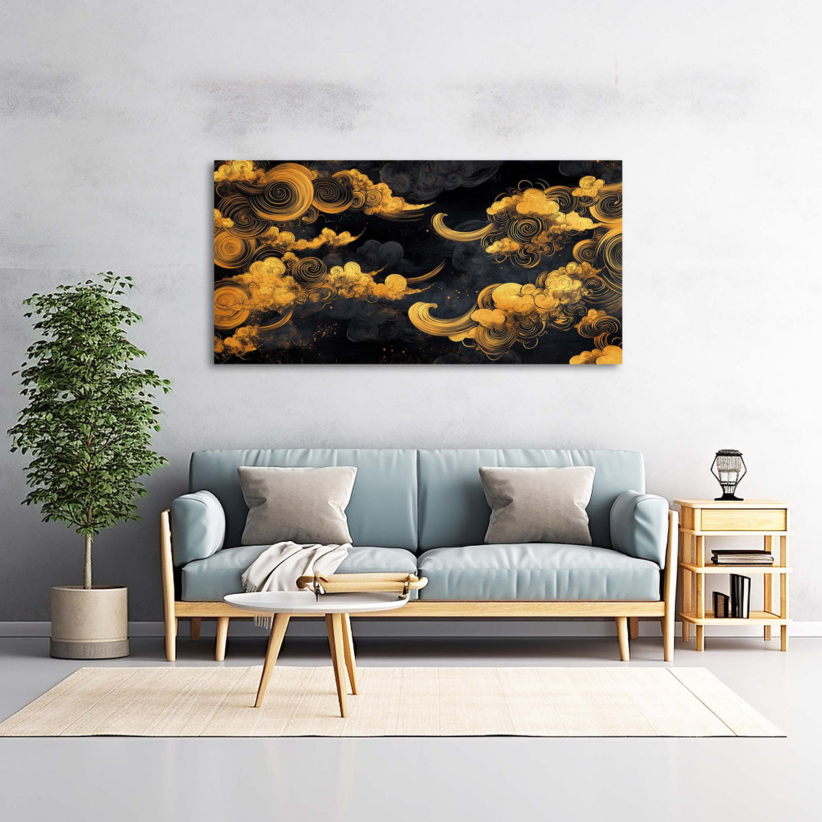 Gold Oriental Abstract Wall Art Canvas Painting Prints Artwor Office Bedroom Living Room Decor