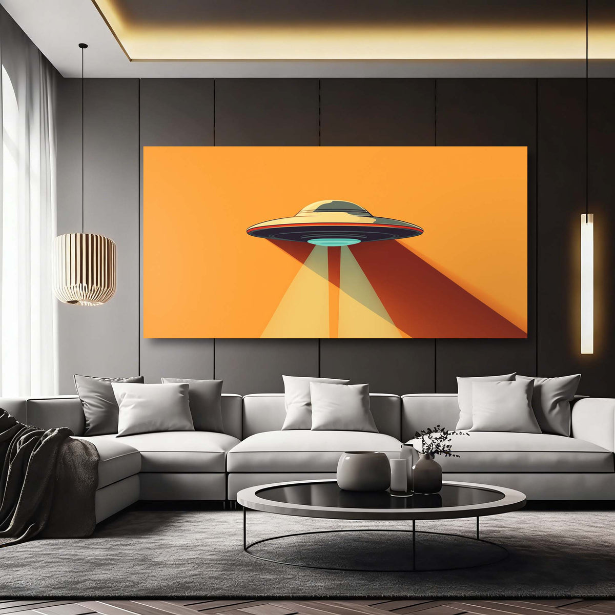 Red Science Fiction Wall Art Paintings Print Canvas Painting Prints Modern Artwork Office Living Room Over the Couch Bedroom Decor