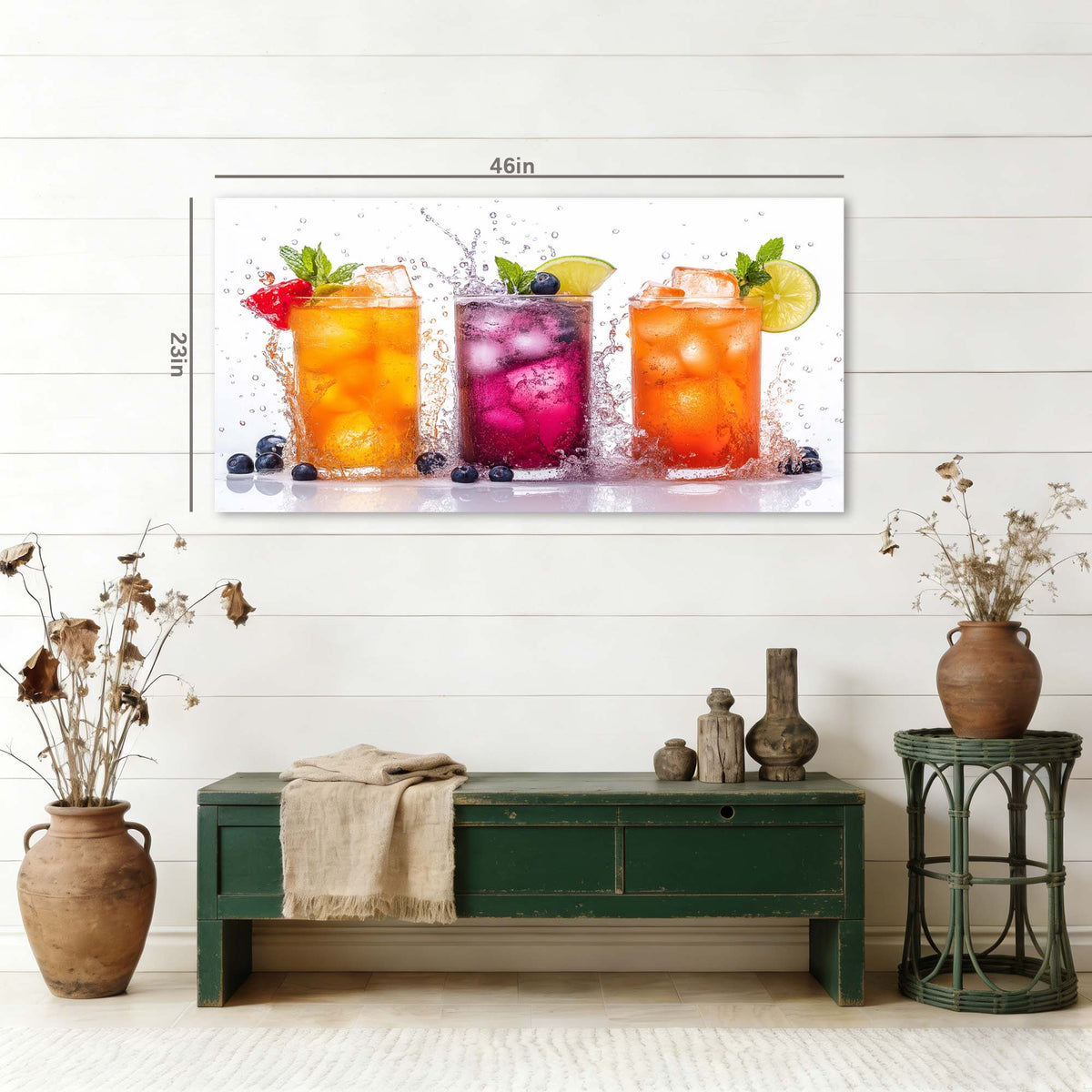Orange Tropical Floral Wall Art Modern Canvas Painting Prints Artwork Office Hallway Bedroom Living Room Decor