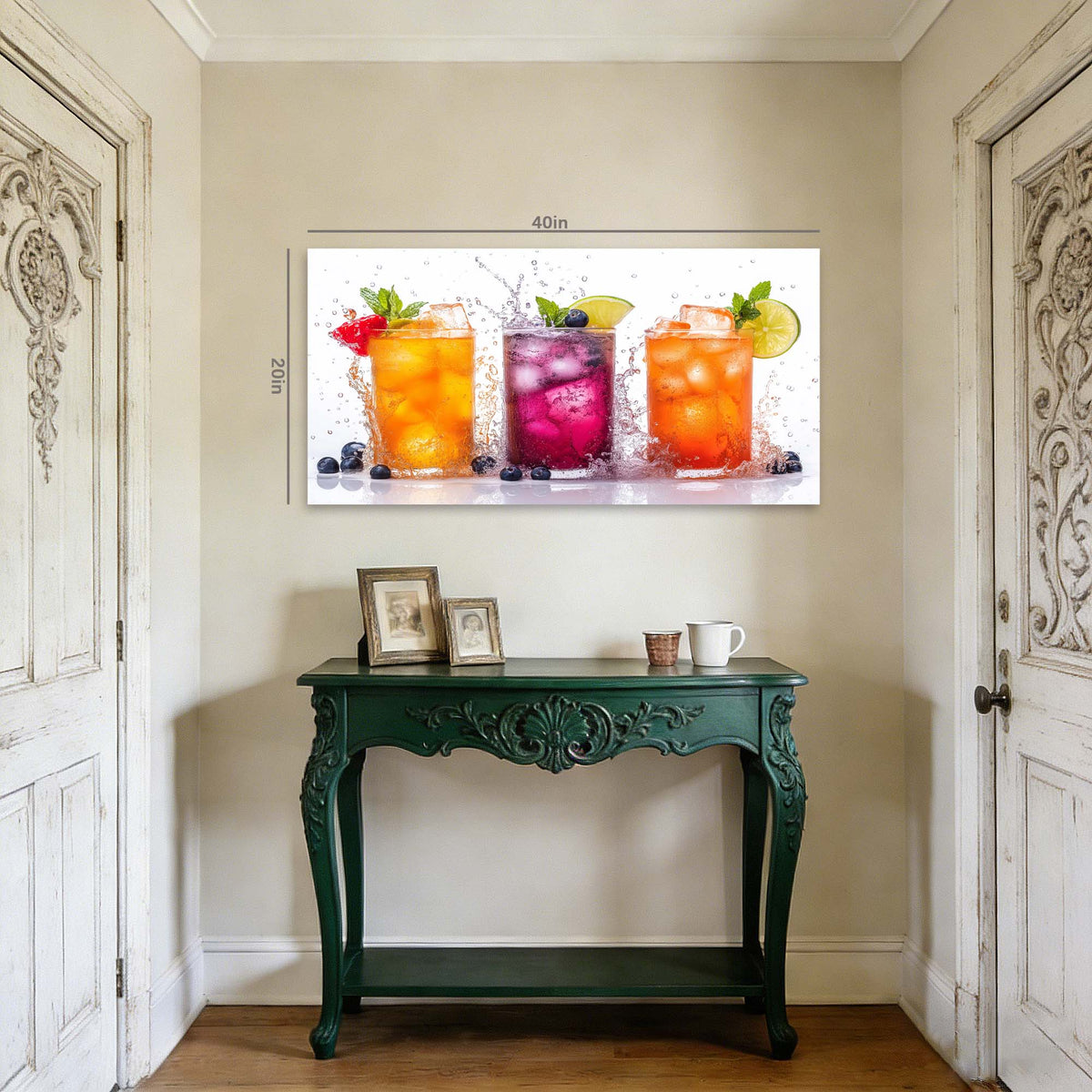 Orange Tropical Floral Wall Art Modern Canvas Painting Prints Artwork Office Hallway Bedroom Living Room Decor