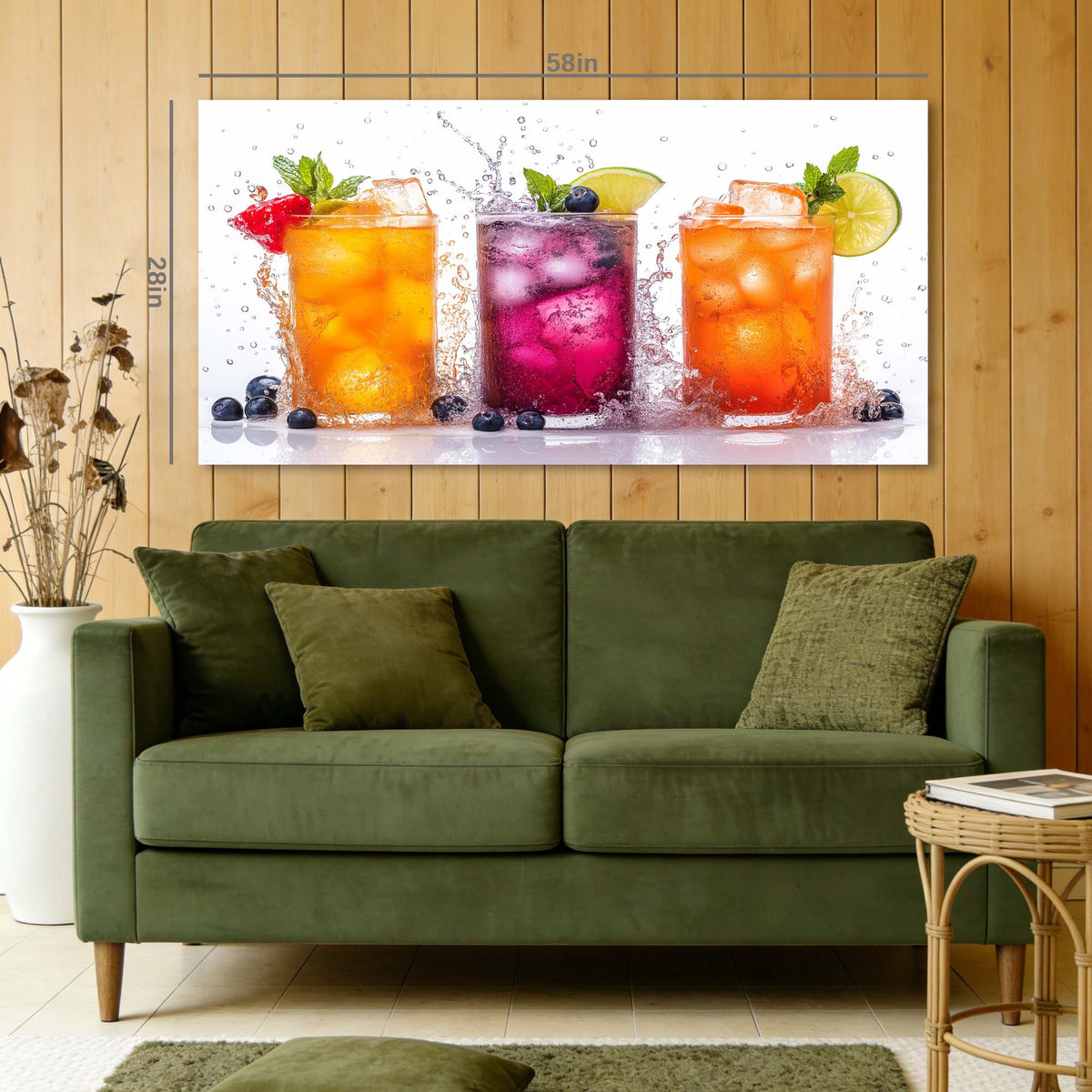 Orange Tropical Floral Wall Art Modern Canvas Painting Prints Artwork Office Hallway Bedroom Living Room Decor