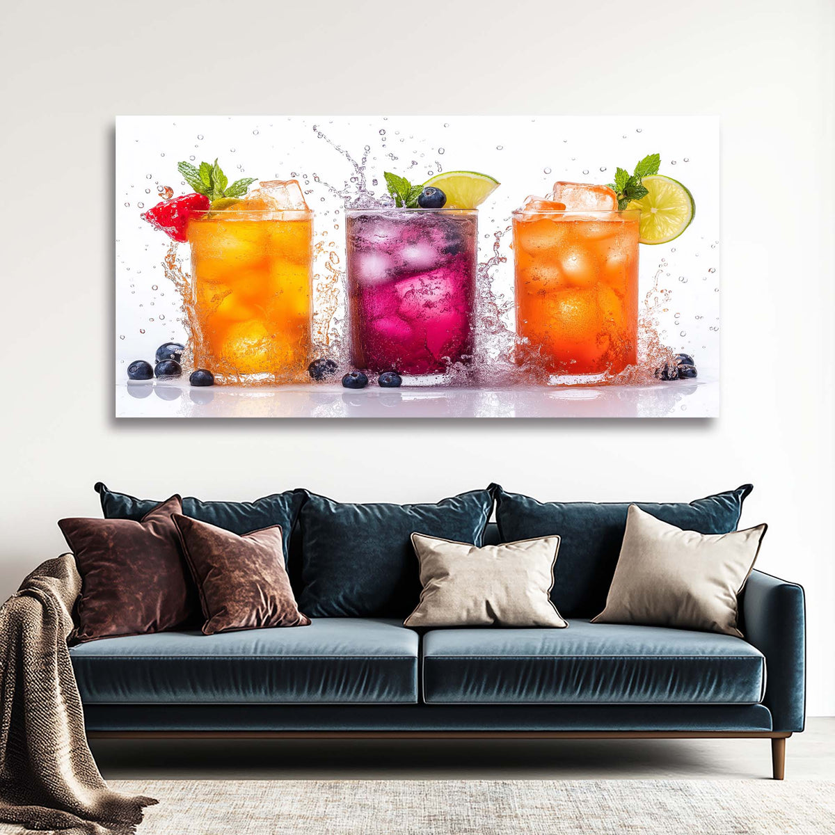 Orange Tropical Floral Wall Art Modern Canvas Painting Prints Artwork Office Hallway Bedroom Living Room Decor