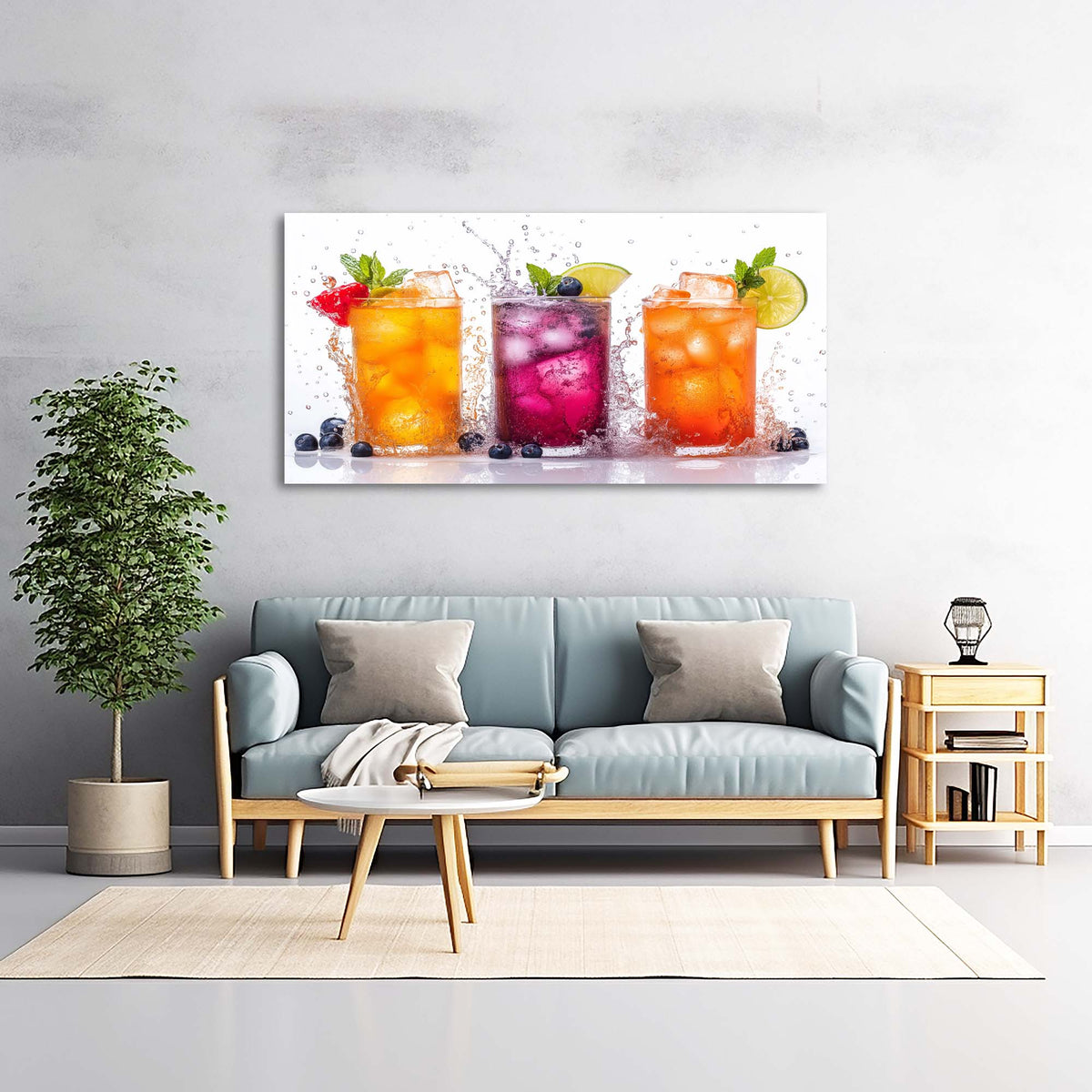 Orange Tropical Floral Wall Art Modern Canvas Painting Prints Artwork Office Hallway Bedroom Living Room Decor